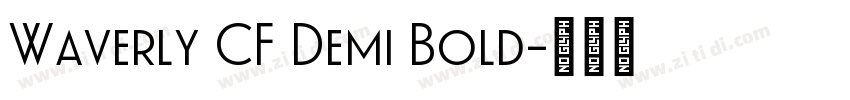Waverly CF Demi Bold字体转换